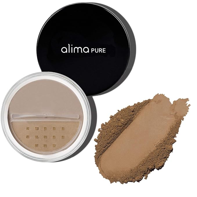 Alima Pure Matte Foundation Loose Mineral Powder Foundation Makeup, Loose Powder Makeup Oil Free Talc Free Powder, Natural Makeup Mineral Foundation Full Coverage Natural Foundation Powder .15 oz/4.5g-BrightBean Baby