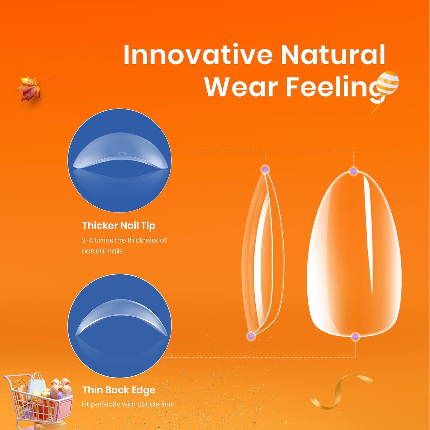 Beetles Gel Nail Kit, Short Almond Nail Tips Easy Extension Set 240 Pcs Pre Shaped Clear Full Cover Fake Nails Tips with 5 In 1 Nail Glue Uv Led Lamp DIY Manicure Gifts for Women-BrightBean Baby