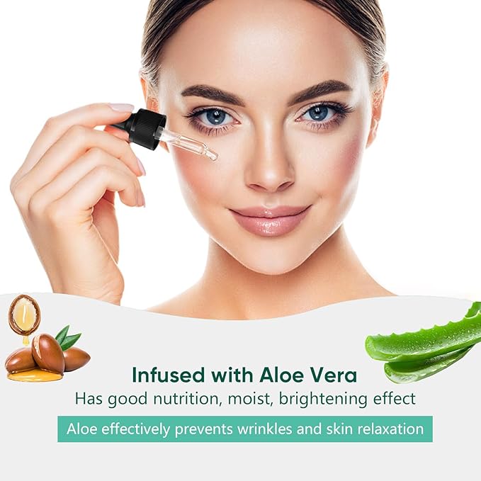 Aloe Vera Eye Serum Dark Circles Under Eye Treatment for Women to Reduce Appearance of Puffy Eyes Eye Bags Fine Lines and Wrinkles for All Skin Types, Beauty Skin Care Gift-BrightBean Baby
