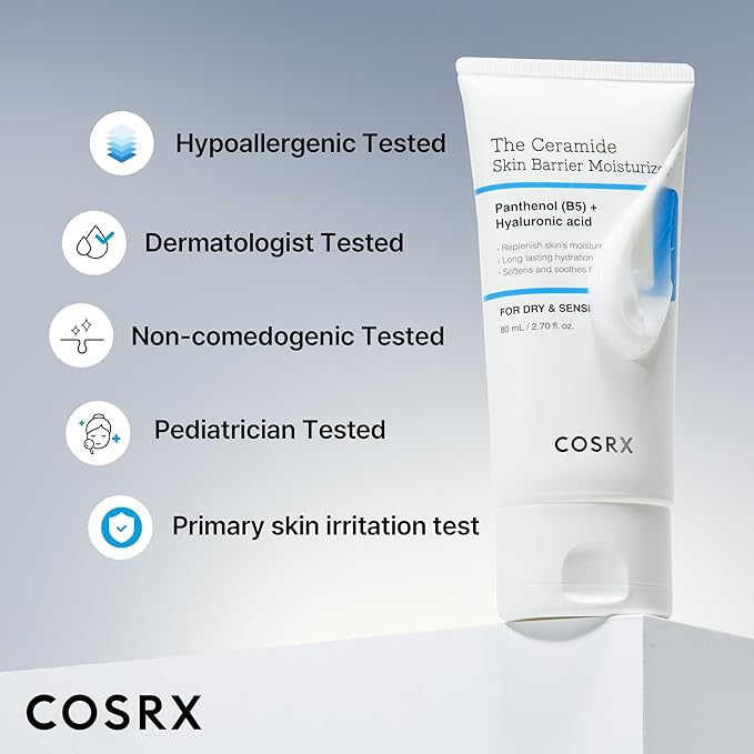 COSRX Ceramide Skin Barrier Moisturizer for Face with 7 Ceramides, Hyaluronic Acid & Panthenol for All Skin Types, 2.7 fl.oz, Korean Skin Care-BrightBean Baby