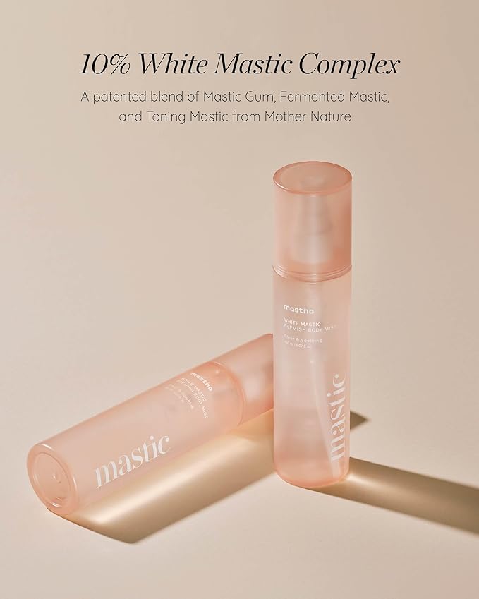MASTINA White Mastic Body Mist (5.1fl oz) Soothes & Cools Body Spray Fermented Mastic Gum, Brightening & Hydrating Body Spray,Lightweight Moisture & Glow-BrightBean Baby