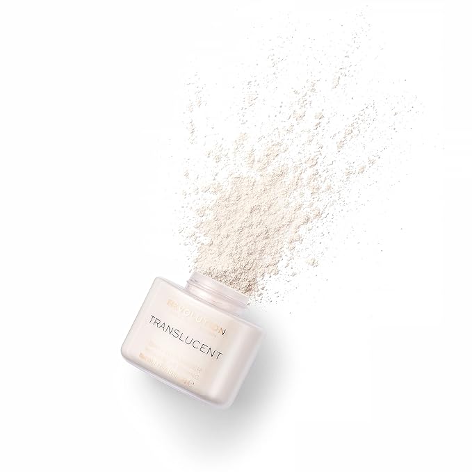 Revolution Beauty, Loose Baking Powder, Makeup Setting Powder, Long Lasting Coverage, Mattifies & Reduces Shine, Translucent, 1.13 Oz-BrightBean Baby