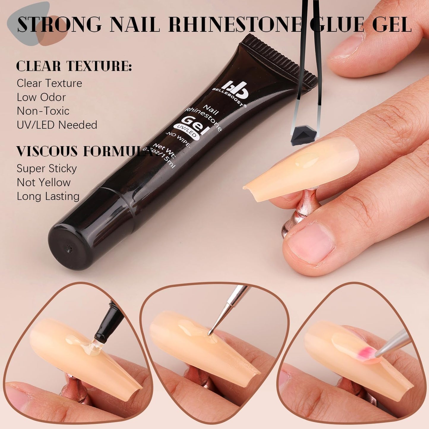 2630Pcs Black Glass Nail Rhinestones: 120Pcs Multi Shapes + 2510Pcs 1.5-4mm Round, Nail Art, Manicure, Craft Beads-BrightBean Baby