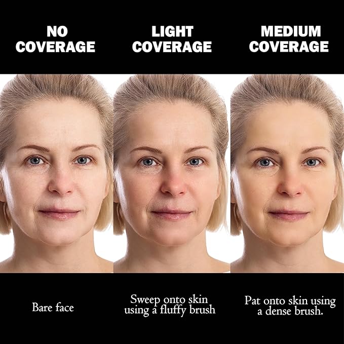 Marbleized Baked Foundation Makeup, Balance and Brighten Color Correcting Powder Foundation - Buildable Light to Medium Coverage - Demi-Matte Natural Finish (#002 LIGHT, 0.32 Oz)-BrightBean Baby