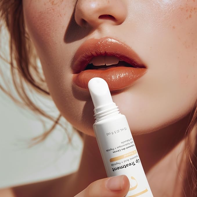 Alfie Hyaluronic Acid Lip Booster -Natural Flavor -15ml/0.5 Fl. Oz -Peptide Lip Treatment -Lip Plumper and Filler -Lip Serum and Moisturizer -Lip Volume Hydrating Treatment -Vegan Friendly, Non-Toxic-BrightBean Baby