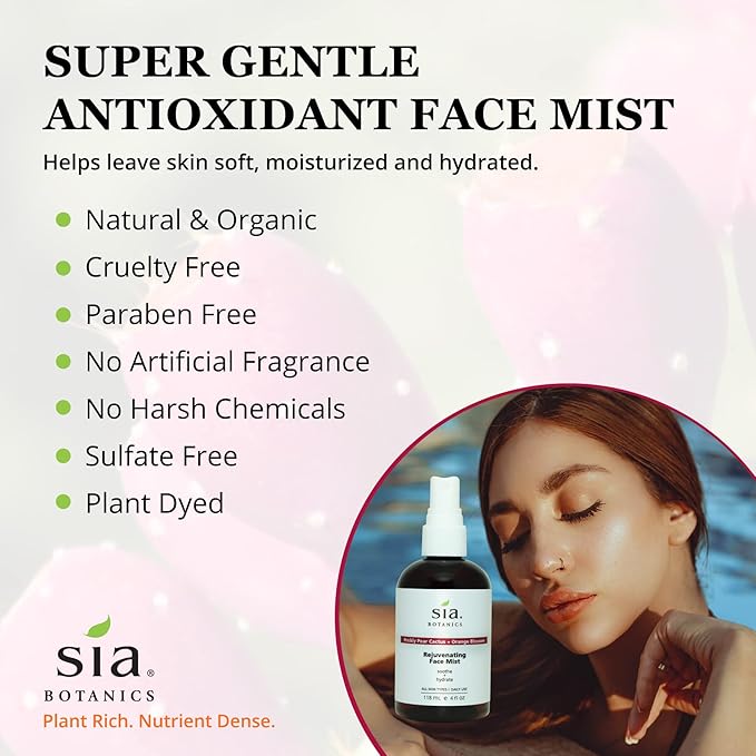 Rejuvenating Face Toner Mist (118ml/4oz Bottle) | Facial Treatment w/Prickly Pear, Aloe Vera, Orange Blossom | Natural, Clean, Botanical Skincare for Women-BrightBean Baby