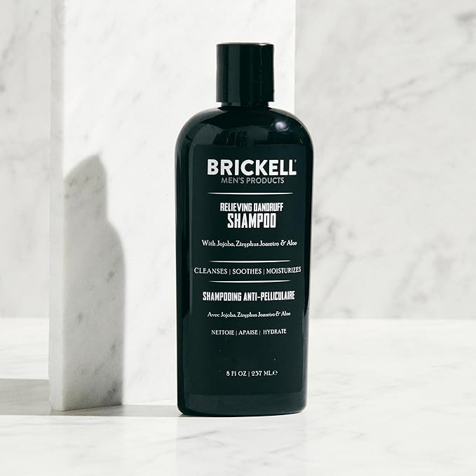 Brickell Men's Relieving Dandruff Shampoo For Men, Natural & Organic, Soothes and Eliminates Dandruff with Ziziphus Joazeiro, Aloe and Jojoba Oil (8 oz)-BrightBean Baby