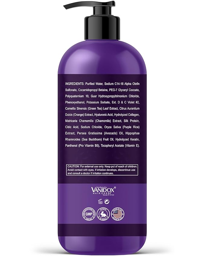 Brass Toning Purple Shampoo for Grey and Silver Hair, Infused with Purple Pigment, Sulfate Free Shampoo for Gray and Silver Hair (16 fl oz)-BrightBean Baby