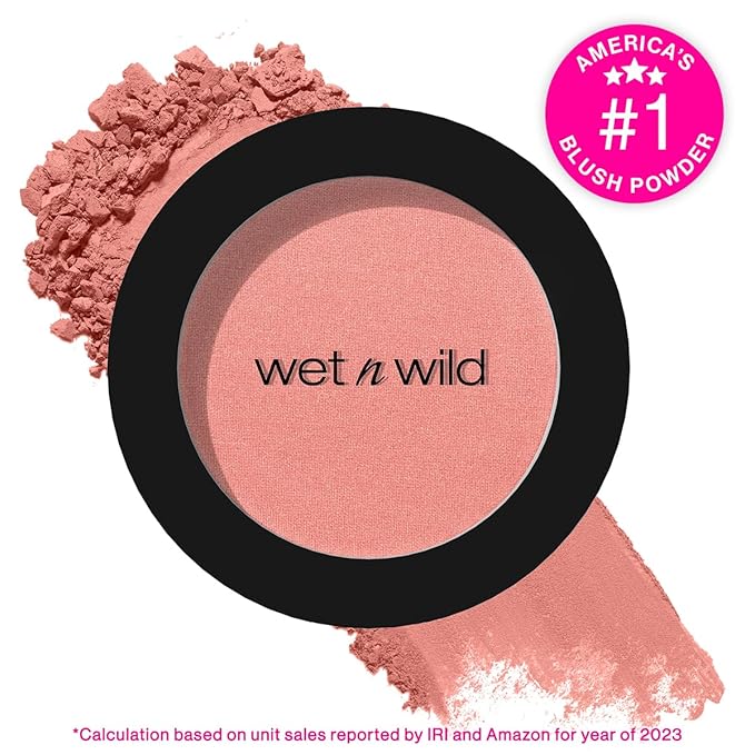 wet n wild Color Icon Blush, Effortless Glow & Seamless Blend infused with Luxuriously Smooth Jojoba Oil, Sheer Finish with a Matte Natural Glow, Cruelty-Free & Vegan - Pinch Me Pink-BrightBean Baby