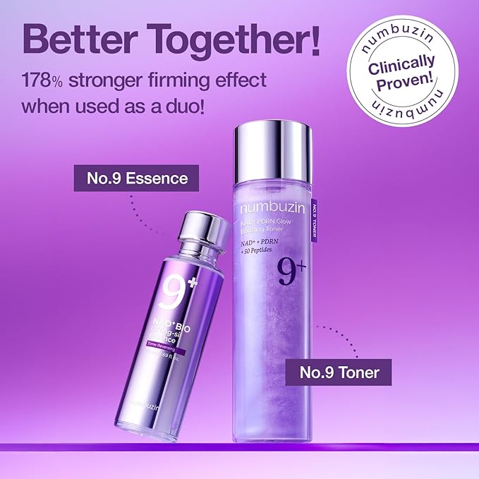 numbuzin No.9 Toner | NAD+ PDRN Glow Boosting Toner | Glowing, Firming, Hydrating, Elasticity, Wrinkles, Fine Lines, Korean Skincare | Salmon PDRN, Peptides, NAD | Essence for Dry Skin | 5.07 fl. Oz-BrightBean Baby