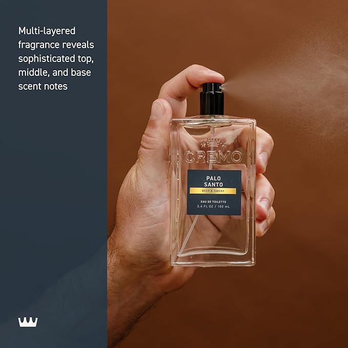 Cremo Cologne for Men - Palo Santo Mens Cologne Spray - A Combination of Bright Cardamom, Dry Papyrus and Aromiatic Palo Santo, Fragrances For Men, 3.4 Fl Oz-BrightBean Baby