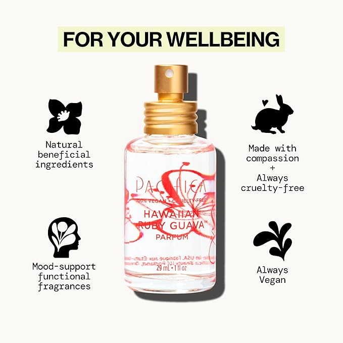 Pacifica Hawaiian Ruby Guava Spray Perfume - Vegan, Cruelty-Free Personal Fragrance with Essential Oils-BrightBean Baby