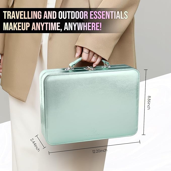 Color Nymph All in One Girls Makeup Sets for Any Ages, Teen Makeup Kits for Beginner with Green Case, Eyeshadow Palettes Blush Lipgloss Eyeliner, Cosmetics Gift Set for Birthday-BrightBean Baby