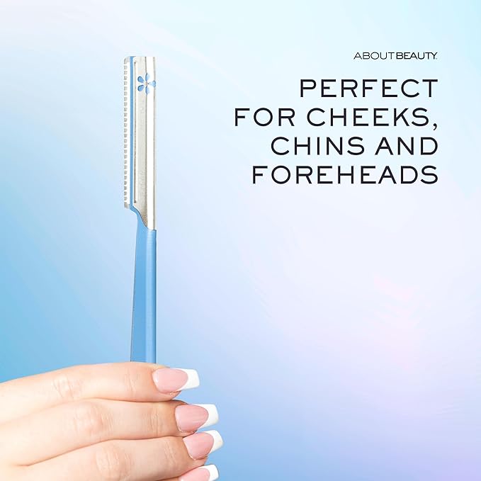 About Face Pro-Premium Facial Razors - 3 Beauty Groomers for Hair Removal, Ideal for Shaving, Exfoliating, Dermaplaning and Brow Shaping, Japanese Stainless Steel Gently Removes Facial Hair