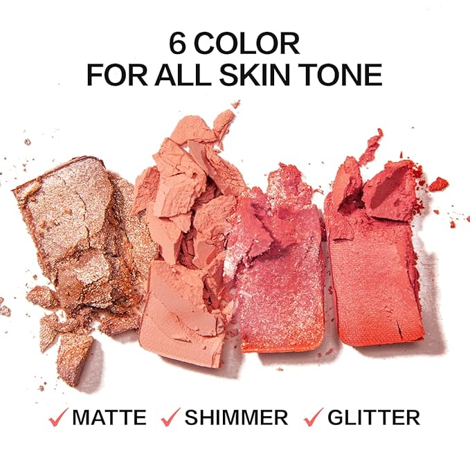 Face Blush, Powder Blush Makeup, Longlasting Highly Pigmented Face makeup, Smooth, Vegan & Cruelty Free, 1 Count, 02 ORANGE-BrightBean Baby