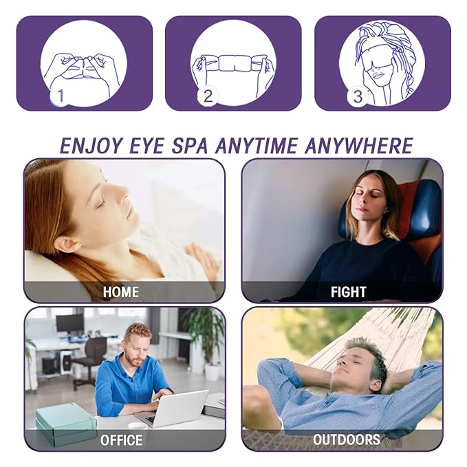 Steam Eye Masks for Dry Eyes, Heated Eye Mask Reduce Puffiness & Dark Circles, Hydrate & Soothe Tired Eyes, Travel Essentials, Business Trip, Party Favors, Lavender 20 Packs-BrightBean Baby