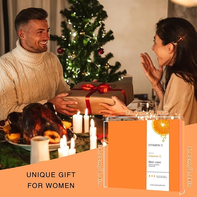 Vitamin C Daily Skin Care Set Daily Moisturizing & Nourishing Fresh Orange Essence Skin Care Set Vitamin Essence Six-piece Set-BrightBean Baby