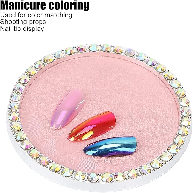 Nail Art Palette, Nail Charm Display Stand Painting Color Mixing Tray Makeup Mixing Plate, Pink