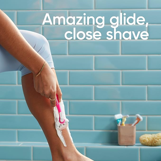 Gillette Venus ComfortGlide Disposable Razors for Women, 2 Count, White Tea Scented Moisture Bars for a Smooth Shave (Pack of 2)