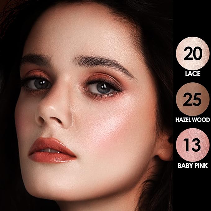 FOCALLURE 3 Pcs Cream Contour Sticks,Shades with Highlighter & Bronzer & Blush,Non-greasy Long-wear Face Contouring Pen,Easy to Sculpt the Face and Create a Lightweight Finishing Makeup,FAIR-LIGHT-BrightBean Baby