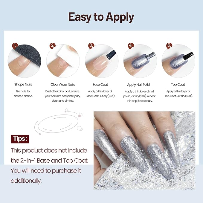 10ml Glitter Nail Polish Set 6 Colors Glitter Effect All Seasons Neutral Color Quick Dry Nail Polish Set for Women Salon DIY Nail Art-BrightBean Baby