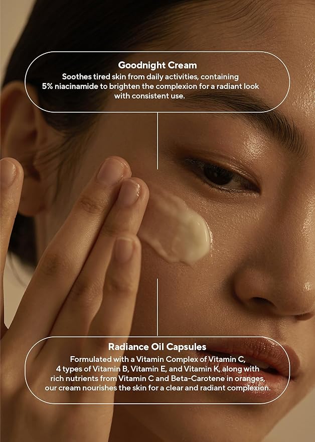 AROMATICA Glow Vita Goodnight Cream Orange & Neroli 3.1fl oz/90g - Night Cream Moisturizer For Face & Neck | Anti Aging Wrinkle Cream with Vitamin C, 5% Niacinamide-BrightBean Baby
