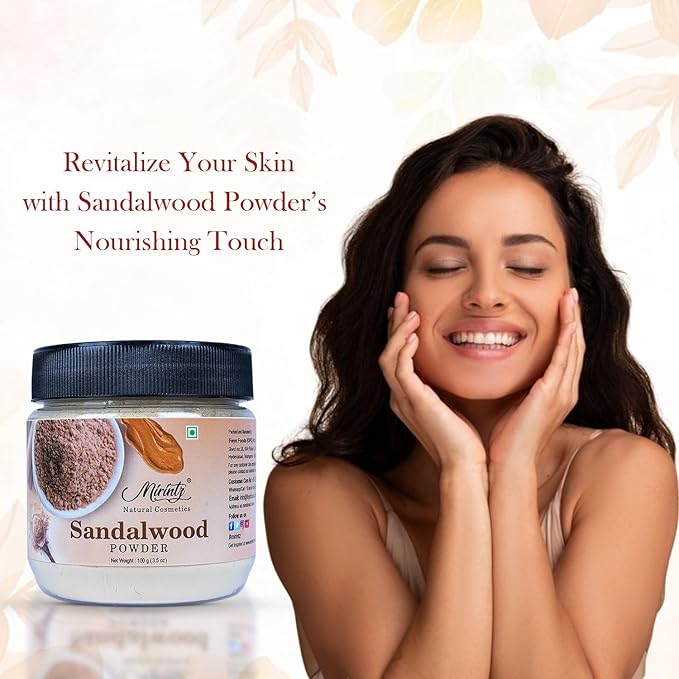 100% Natural Sandalwood Powder | (3.5 Oz) Chandan Powder for Women & Men | Herbal Sandalwood Powder for Face & Skin | Ayurvedic Face Pack for Glowing Skin, Tan Removal Mask & Natural Face Pack-BrightBean Baby