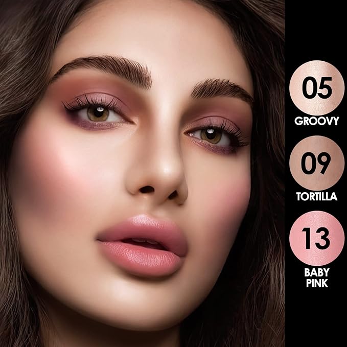 FOCALLURE 3 Pcs Cream Contour Sticks,Shades with Highlighter & Bronzer & Blush,Non-greasy Long-wear Face Contouring Pen,Easy to Sculpt the Face and Create a Lightweight Finishing Makeup,FAIR-BrightBean Baby
