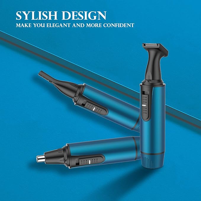 AREYZIN Ear and Nose Hair Trimmer for Men and Women Professional USB Rechargeable Nose Trimmer Nose Clippers Eyebrow Facial Hair Trimmer Body Grooming Kit IPX7 Waterproof Dual Edge Blades