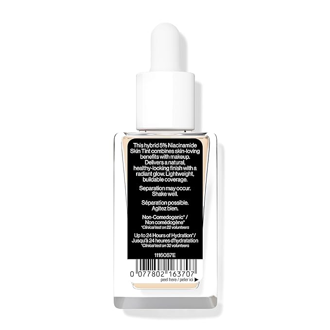 wet n wild Bare Focus Skin Tint, 5% Niacinamide Enriched, Buildable Sheer Lightweight Coverage, Natural Radiant Finish, Hyaluronic & Vitamin Hydration Boost, Cruelty-Free & Vegan - Fair-BrightBean Baby