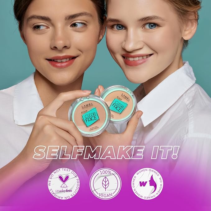 Lamel OhMy Clear Face Powder - Light Natural Coverage & Suet Control - Cruelty Free - Light Natural N.401-BrightBean Baby