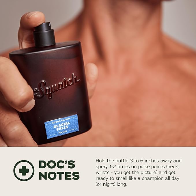 Dr. Squatch Natural Cologne for Men - Scent-Lock Technology and Sustainably-Sourced Ingredients - Glacial Falls Cologne (1.7 fl oz)-BrightBean Baby