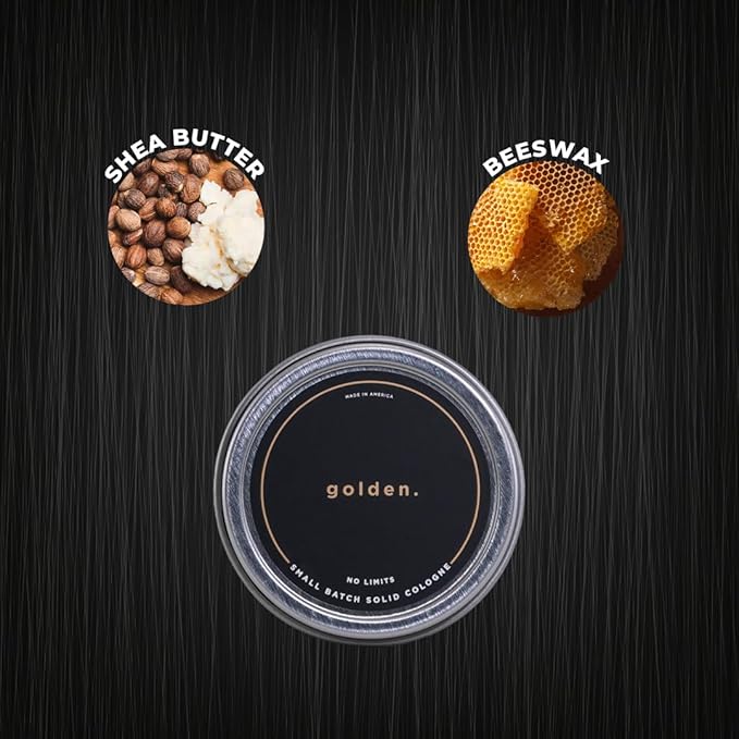 Golden Grooming Co. Solid Cologne - Travel-Sized Concentrated Balm - Solid Perfume with Subtler Scent and Long-Lasting Fragrance - For Men of Color - 1 oz Tin-BrightBean Baby
