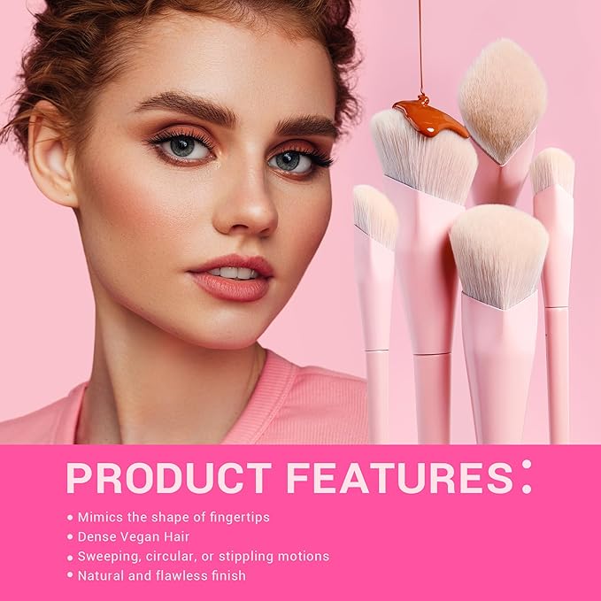 Jessup Pink Makeup Brushes Set 14Pcs Make up Brushes Premium Vegan Foundation Concealer Blush Eyeshadow Eyeliner Powder Highlighter Blending Face Brush Set, T495-BrightBean Baby