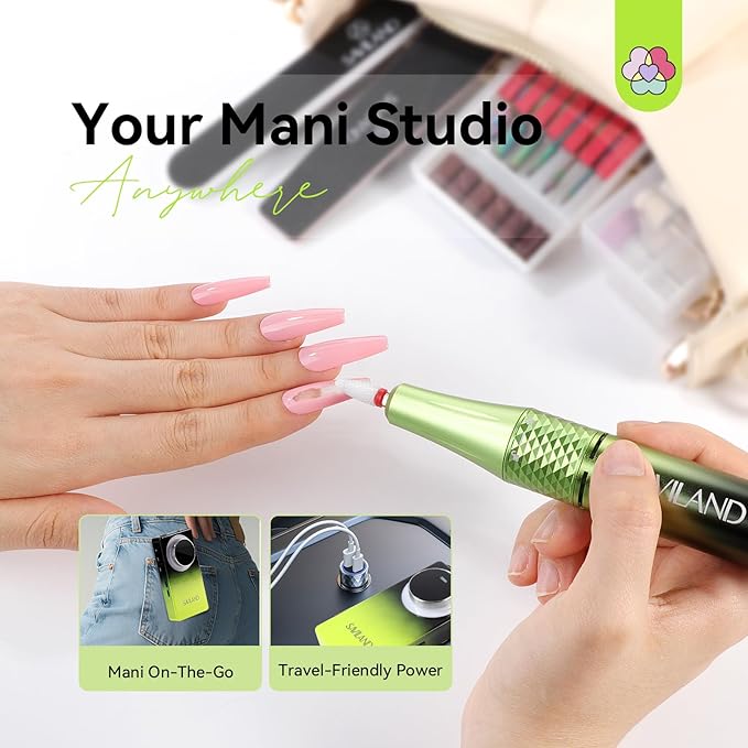 SAVILAND Advanced 50000RPM Professional Nail Drill : Portable Electric Nail File Nail Supplies Electric Nail Drill 6000MAh Drill para Uñas Nail Filer Electric with Drill Bits for Acrylic Nail Kit-BrightBean Baby