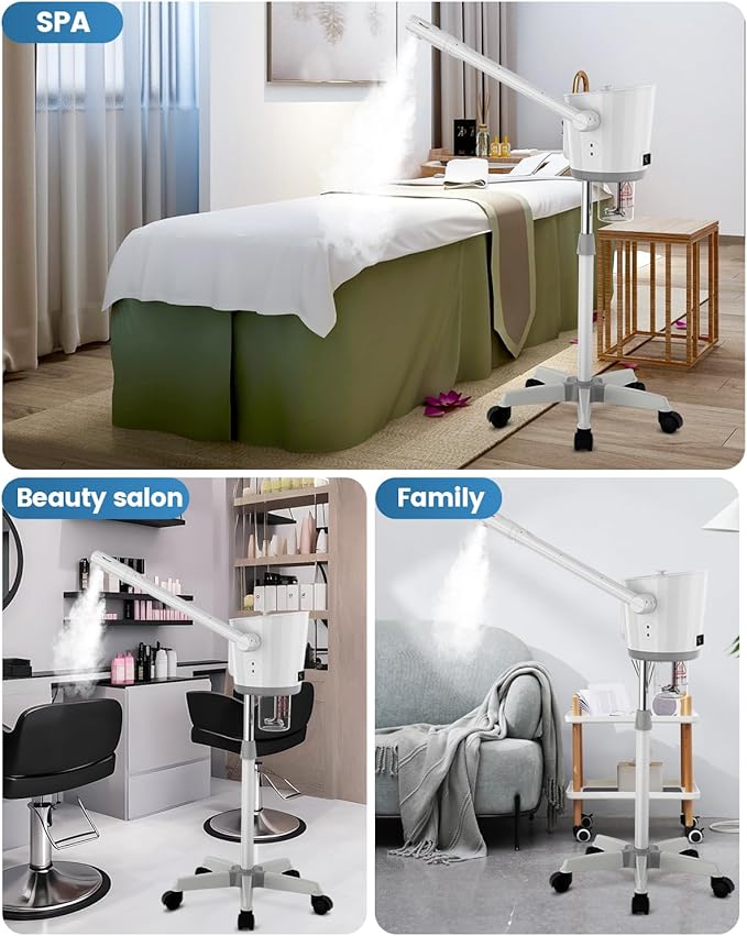 Kingsteam Professional Facial Steamer with Ozone - Ionic Nano Hot Mist Steamer with Large Capacity and 30 Min Timer for Estheticians, Beauty Salons, and Home Skin Care Use-BrightBean Baby