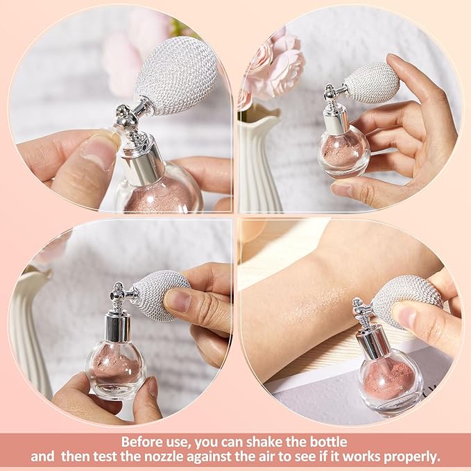 3 Pcs Glitter Spray for Hair and Body, Highlighter Shimmering Spray Powder High Gloss Body Glitter Spray Sparkle Powder for Face Body Cosmetic, Champagne, Pearl White, Bronze Color-BrightBean Baby