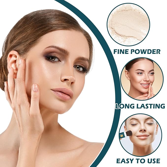 Mineral Sunscreen Powder SPF Powder for Face Oil Control Long Lasting Sunscreen Powder for Face Natural Light Breathable Translucent Powder Setting Powder Makeup #01 Translucent-BrightBean Baby