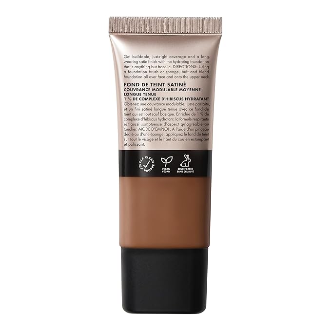 e.l.f. Soft Glam Foundation, Medium Coverage, Long-Lasting & Buildable Foundation For A Smooth, Satin Finish, Vegan & Cruelty-Free, 52 Deep Cool-BrightBean Baby