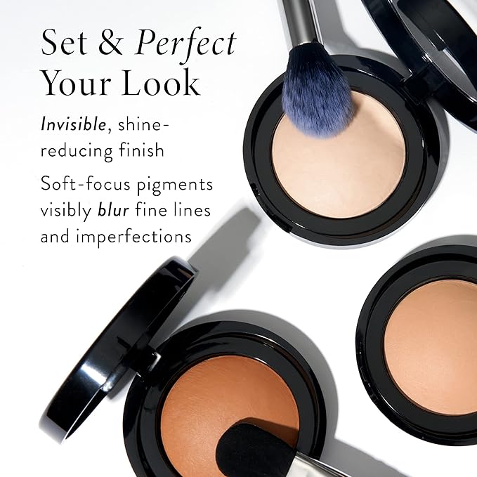 LAURA GELLER NEW YORK Baked Blurring + Setting Powder, Translucent Makeup Setting Powder For Soft-Focus Finish, Minimize Fine Lines and Pores, Light/Medium-BrightBean Baby