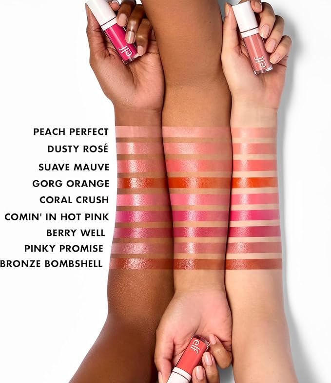 e.l.f. Camo Liquid Blush, Long-lasting Liquid Blush For High-pigment Color, Creates A Soft, Dewy Finish, Vegan & Cruelty-free, Peach Perfect-BrightBean Baby