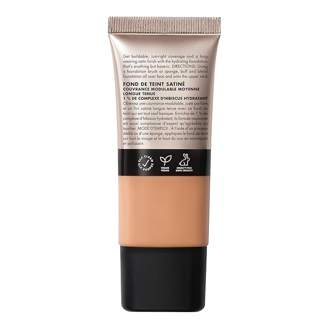 e.l.f. Soft Glam Foundation, Medium Coverage, Long-Lasting & Buildable Foundation For A Smooth, Satin Finish, Vegan & Cruelty-Free, 34 Medium Cool-BrightBean Baby
