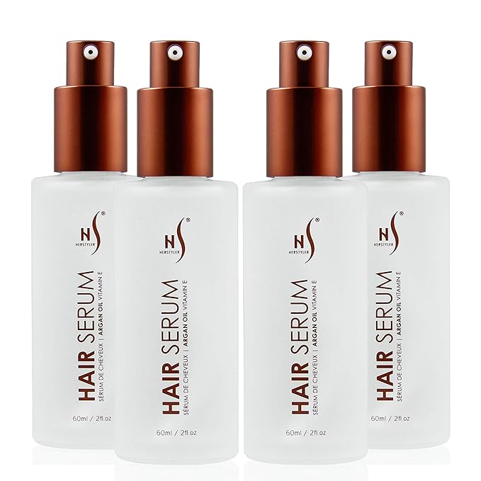 HerStyler Serum, 4 Pack - Hair Styling Agent with Argan Oil for Dry, Damaged Hair - Frizz Control Serum for Straightening, Shine, Trendy Tresses-BrightBean Baby