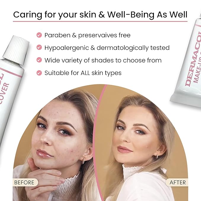 Dermacol Full Coverage Foundation | Long Lasting Waterproof Makeup Cover Cream SPF30 | Hypoallergenic & Light Weight Liquid | Tattoo, Acne, Spots, Under-eye Skin Cover-up - 30g-BrightBean Baby