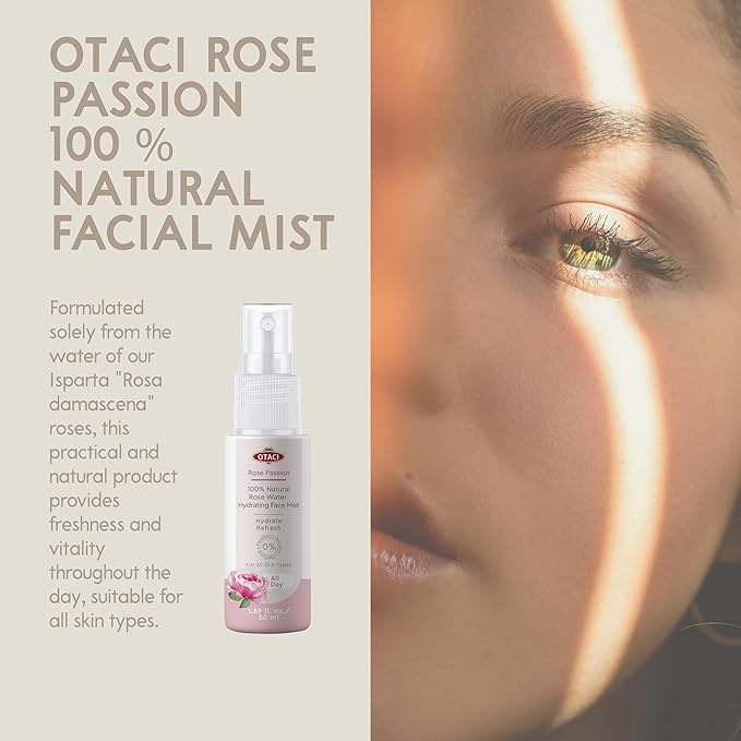 OTACI Rose Passion Face Mist Spray – 100% Natural Rose Water Hydrating Mist for Glowing, Refreshed Skin – Travel Size 50ml – Vegan, Alcohol-Free, for All Skin Types-BrightBean Baby