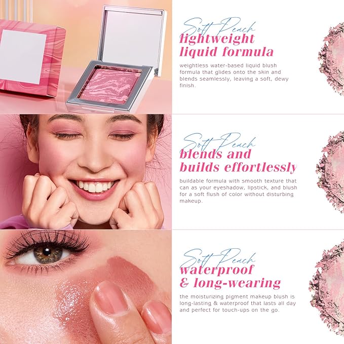 Face Blush Foundation Natural Brightening Silky Moisturizing Sodium Hyaluronate Bakery Crafted Glittering Powder-BrightBean Baby