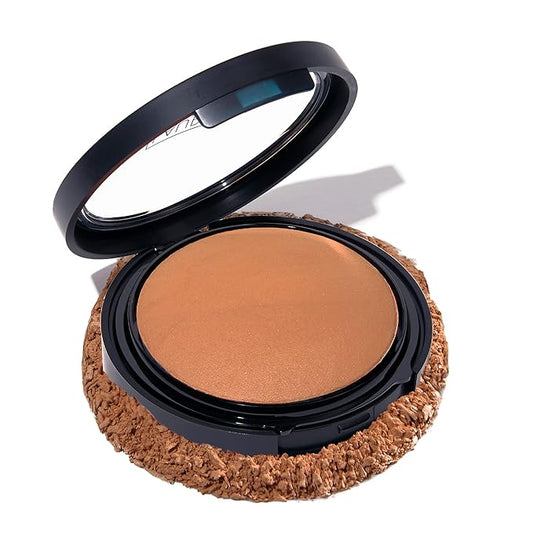 LAURA GELLER NEW YORK Baked Double Take Powder Foundation - Deep - Buildable Medium to Full Coverage - Matte Finish-BrightBean Baby