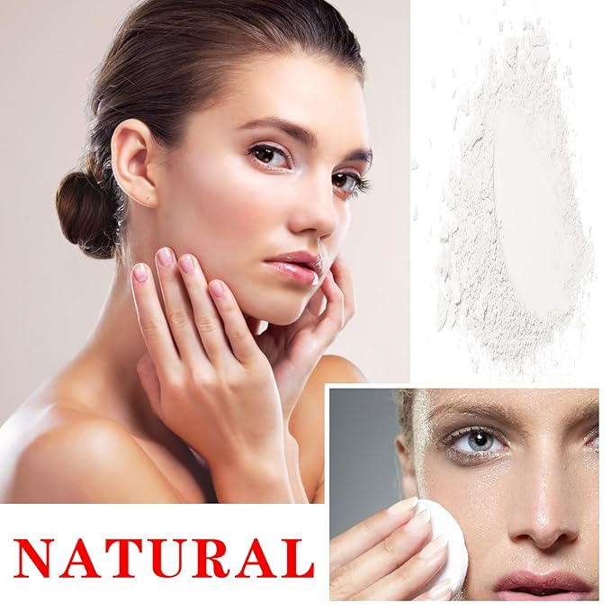 White Setting Powder Translucent Loose Setting Powder Matte Smooth Oil Control Loose Face Powder Waterproof Long Lasting Lightweight Setting Powder Makeup-BrightBean Baby
