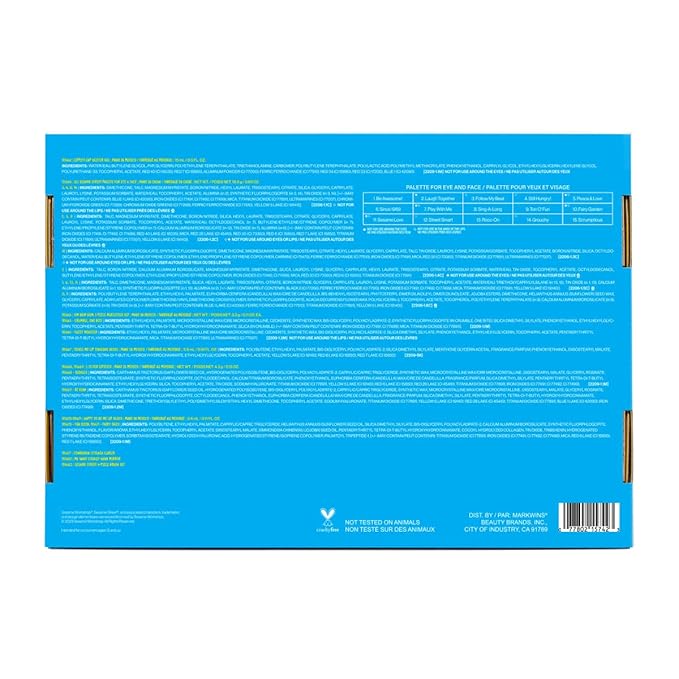 wet n wild Sesame Street Limited Edition PR Box - Makeup Set with Versatile Brushes, Vibrant Buildable & Blendable Palettes & Lip Glosses for Unique Looks, Cruelty-Free & Vegan-BrightBean Baby