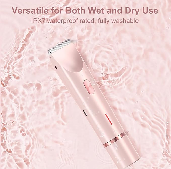 Dermave Bikini Shaver,Womens, Bikini Trimmer for Women, Glow Aura Electric Razor 2-in-1 Women's Body Shaver Dual Head Women's Trimmer for Leg Arm Body Grooming Tool (Purple)